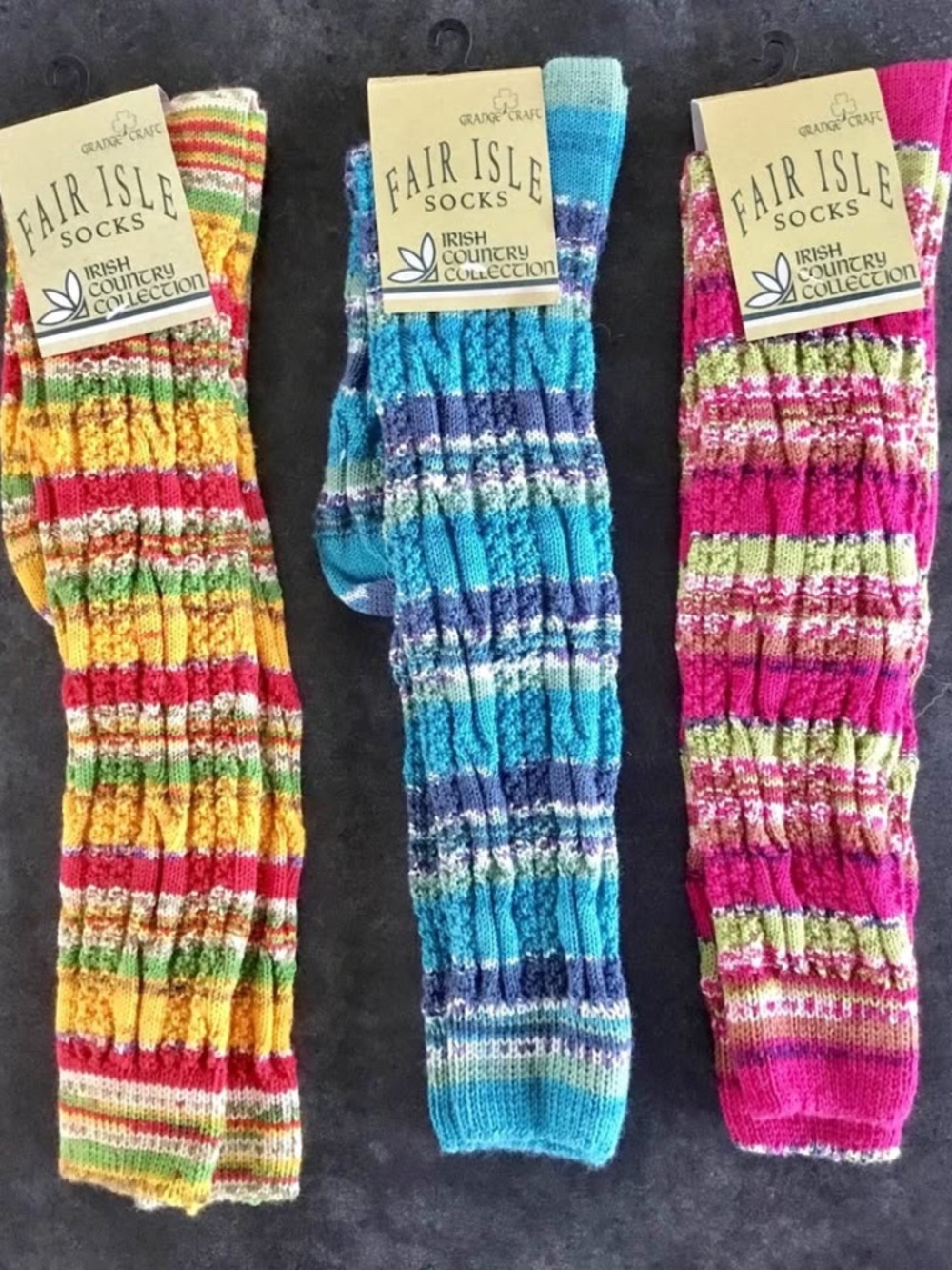 Fair Isle Wool Blend Socks / Made in Ireland / NWT / $25.00 per pair